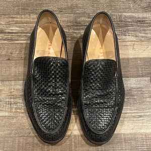 Walter Steiger Black Woven Leather Loafers
